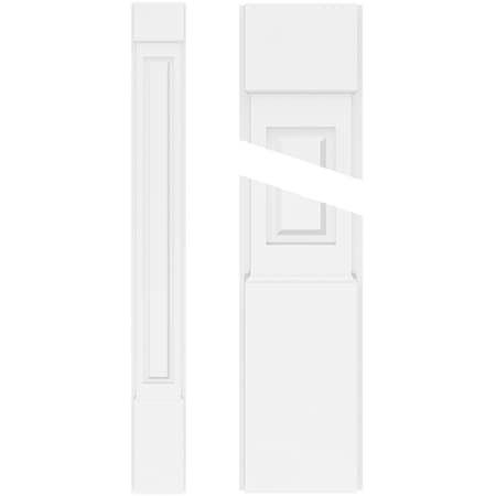 Ekena Millwork Raised Panel PVC Pilaster w/Standard Capital & Base, 4W x 102H x 2P, PR PILP04X102RP01-2